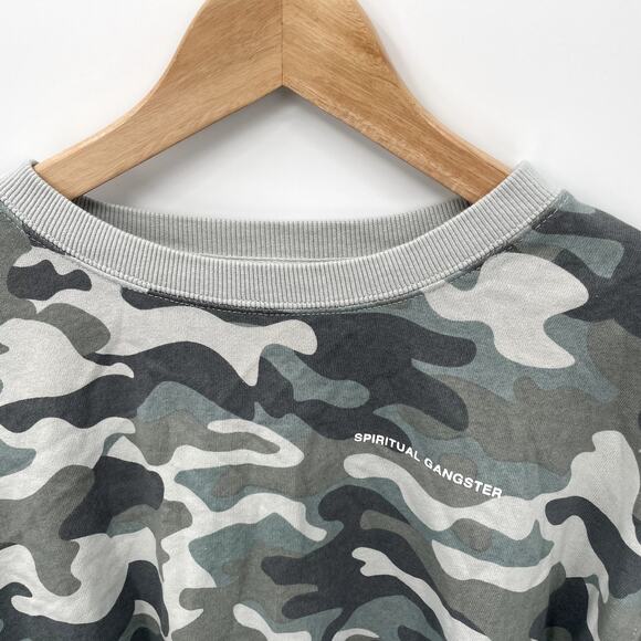 SPIRITUAL GANGSTER Evereve NWT Mazzy Crewneck Pullover Camo Sweatshirt // L - Picture 6 of 11